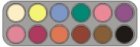 Grimas Eyeshadow - Rouge  Palette 12  U - 12 x 2g